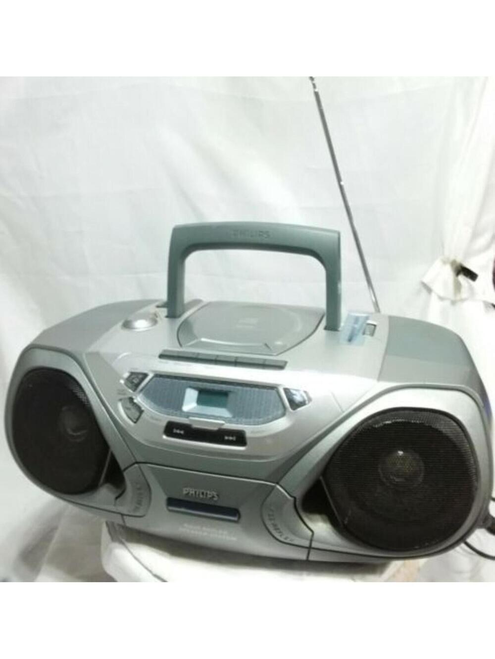 Philips AZ1030/17 Portable Boombox AM/FM Radio CD Cassette Player Tested Works
